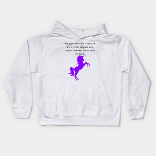 My Spirit Animal Is A Unicorn And It Stabs Anyone Who Makes Diabetes Jokes With It’s Horn - Purple Kids Hoodie